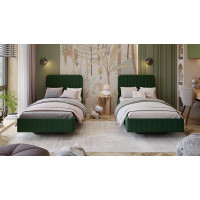Кровать без ПМ «Шелли» Тип 1 (без подъемного механизма) Велюр Confetti Deep forest