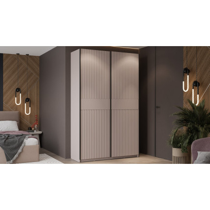 Шкаф-купе с 2 глухими дверями «Оскар Тиффани» Тип 2 Ручка черная, Кашемир, Кашемир матовый