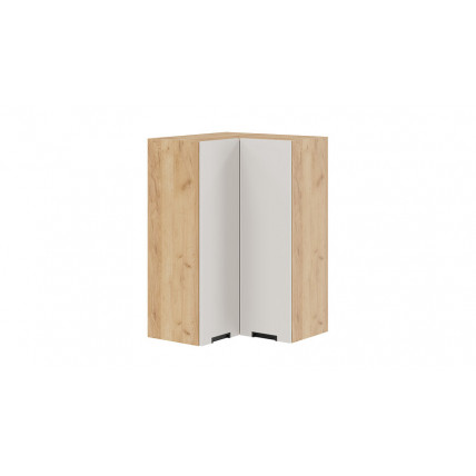 Шкаф навесной угловой прямой «Гренада» - 1ВВ6УП Дуб Крафт золотой, Холст мокко