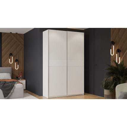 Шкаф-купе с 2 глухими дверями «Оскар Тиффани» Тип 2 Ручка серебро, Белый снег, Белый софт