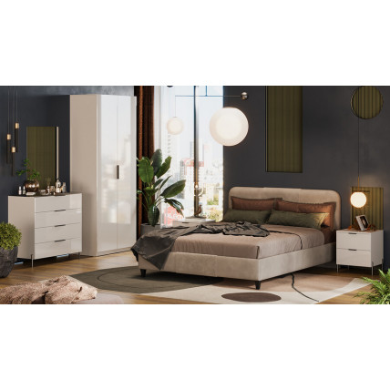 Спальный гарнитур «Тесса» Тип 2  №2 - ГН-002 Кашемир, Кашемир глянец