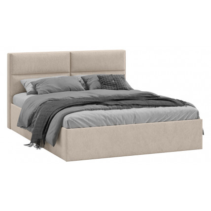 Кровать без ПМ «Глосс» Тип 1 (без подъемного механизма) Микровелюр Wellmart Dark Beige