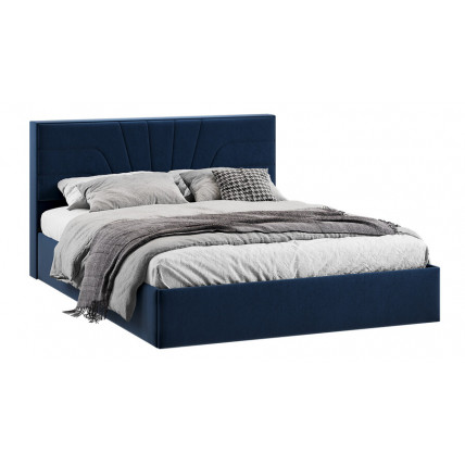 Кровать с ПМ «Пандора» Тип 1 (с подъемным механизмом) Микровелюр Wellmart Blue