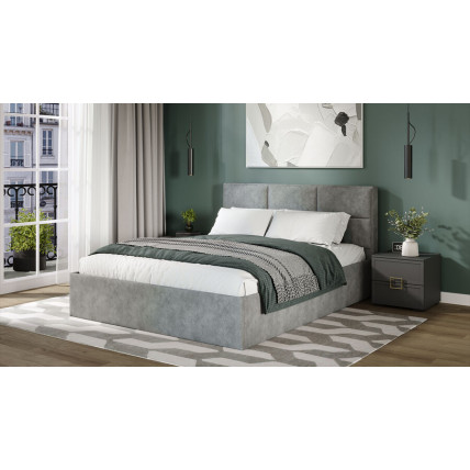 Кровать с ПМ «Стелла» Тип 1 с заглушиной Микровелюр Wellmart Silver