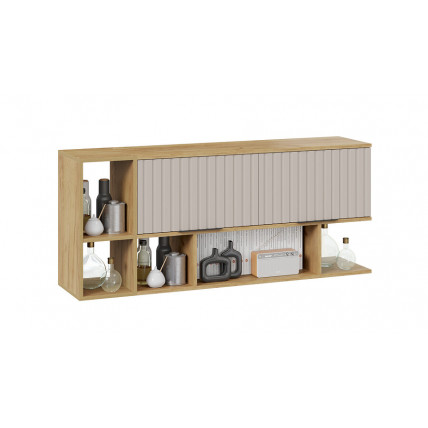 Шкаф настенный с двумя полками «Хилтон» (1350) Дуб Крафт золотой, Мокко матовый