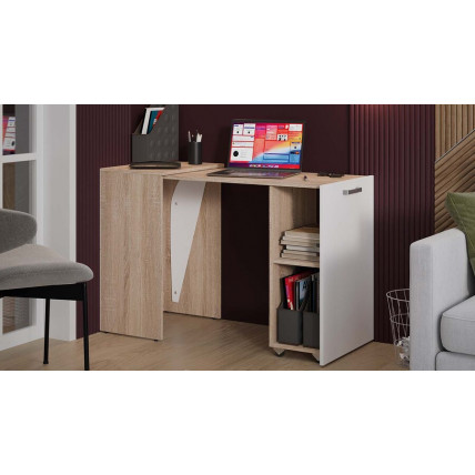 Стол письменный Тип 1 «Бостон» Дуб Сонома, Белый Ясень