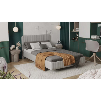 Кровать без ПМ «Шелли» Тип 1 (без подъемного механизма) Велюр Confetti Silver