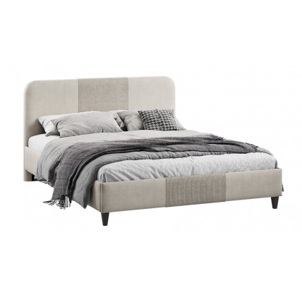 Кровать с ПМ «Эстон»  (с подъемным механизмом) Микровелюр Linea Grande 05/Connect 05 (Светлый)