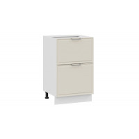 Шкаф напольный с двумя ящиками «Белладжио» - 1Н5Я2 Белый, Софт панакота