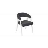 Кресло «Техас 1» - W-101 Белый матовый, тк. №248 Микровелюр Cosmo graphite (темно-серый)