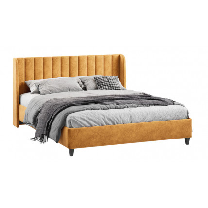 Кровать с ПМ «Шанель» (с подъемным механизмом) Микровелюр Wellmart Yellow