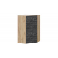 Шкаф навесной угловой «Детройт» - 1ВВ6У Дуб Крафт золотой, Угольный Камень