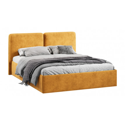 Кровать с ПМ «Токио» (с подъемным механизмом) с заглушиной Микровелюр Wellmart Yellow