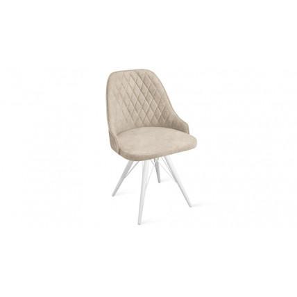 Стул «Гранд» К3 Белый матовый, Микровелюр Wellmart Dark Beige