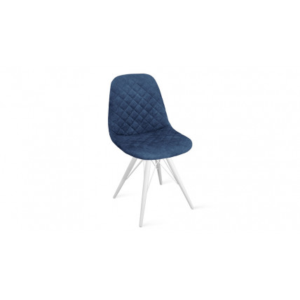 Стул «Ричи» К3 Белый матовый, Микровелюр Wellmart Blue
