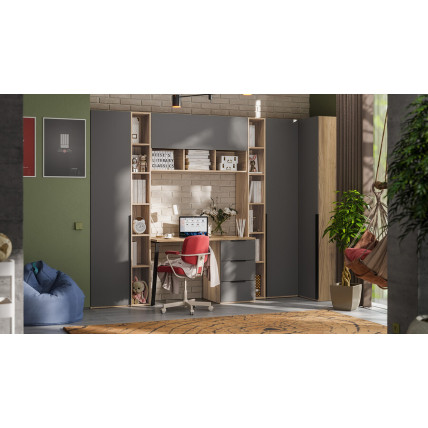 Набор детской мебели «Порто» №10 - ГН-393.110 Яблоня Беллуно, Графит софт