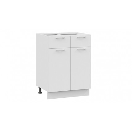 Шкаф напольный с двумя ящиками и двумя дверями «Габриэлла» - 1Н6Я1 Белый, Сноу