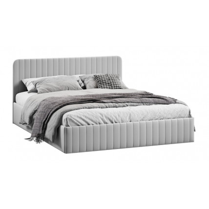 Кровать с ПМ «Шелли» Тип 1 (с подъемным механизмом) с заглушиной Велюр Confetti Silver