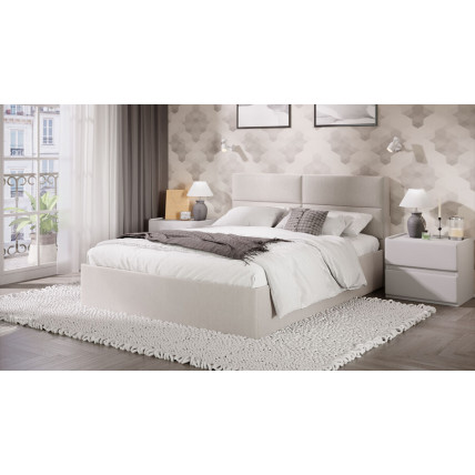 Кровать с ПМ «Глосс» Тип 1 (с подъемным механизмом) с заглушиной Велюр Confetti Cream