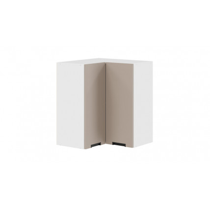 Шкаф навесной угловой прямой «Гренада» - 1В6УП Белый, Холст латте