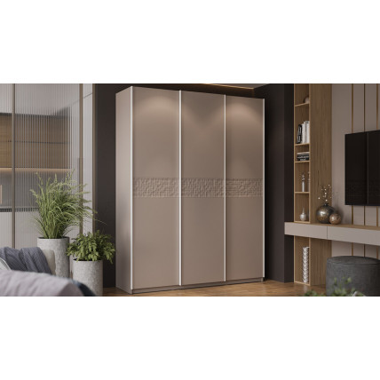 Шкаф-купе с 3 глухими дверями «Оскар Скания» Ручка белая, Кашемир, Кашемир сатин