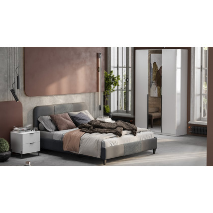 Спальный гарнитур «Тесса» Тип 2 №1 - ГН-001 Белый Жемчуг, Белый глянец