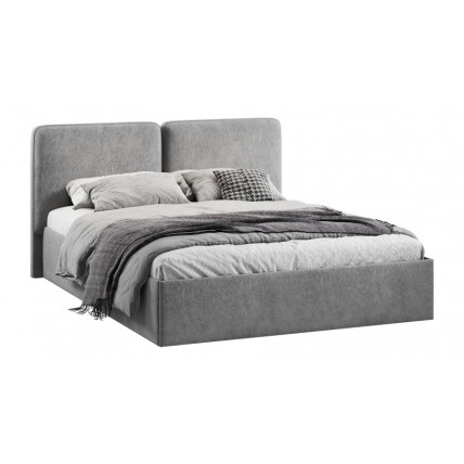 Кровать с ПМ «Токио» (с подъемным механизмом) Микровелюр Wellmart Silver
