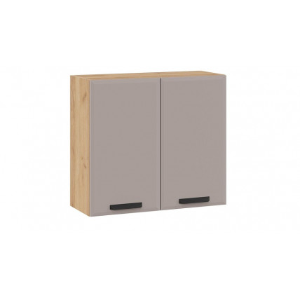 Шкаф навесной c двумя дверями «Тиана» - 1В8 Дуб Крафт золотой, Мокко супермат