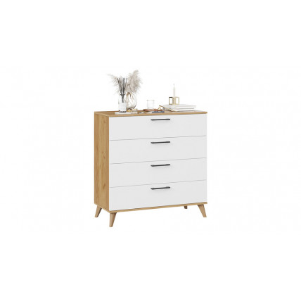 Комод «Нео» с опорами Дуб Крафт золотой, Белый, Бук матовый