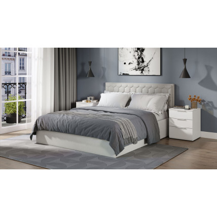 Кровать с ПМ «Порто» (с подъемным механизмом) с заглушиной Велюр Confetti Silver