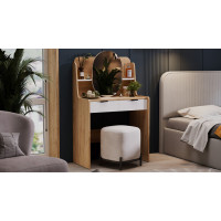 Стол туалетный «Латте» Тип 1 Дуб Крафт золотой, Белая шагрень