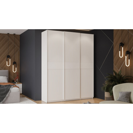 Шкаф-купе с 3 глухими дверями «Оскар Тиффани» Тип 2 Ручка белая, Белый снег, Белый софт