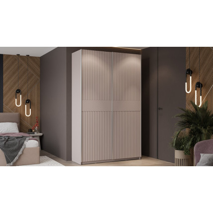 Шкаф-купе с 2 глухими дверями «Оскар Тиффани» Тип 2 Ручка серебро, Кашемир, Кашемир матовый