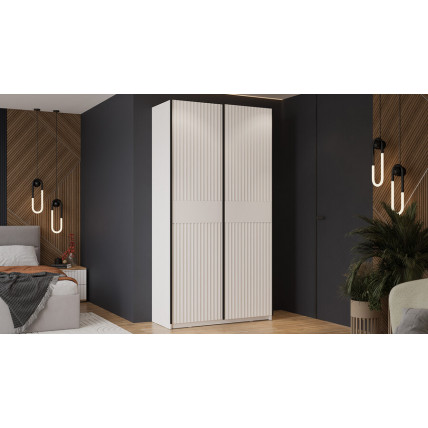 Шкаф-купе с 2  глухими дверями «Оскар Тиффани» Тип 2 Ручка черная, Белый снег, Белый софт