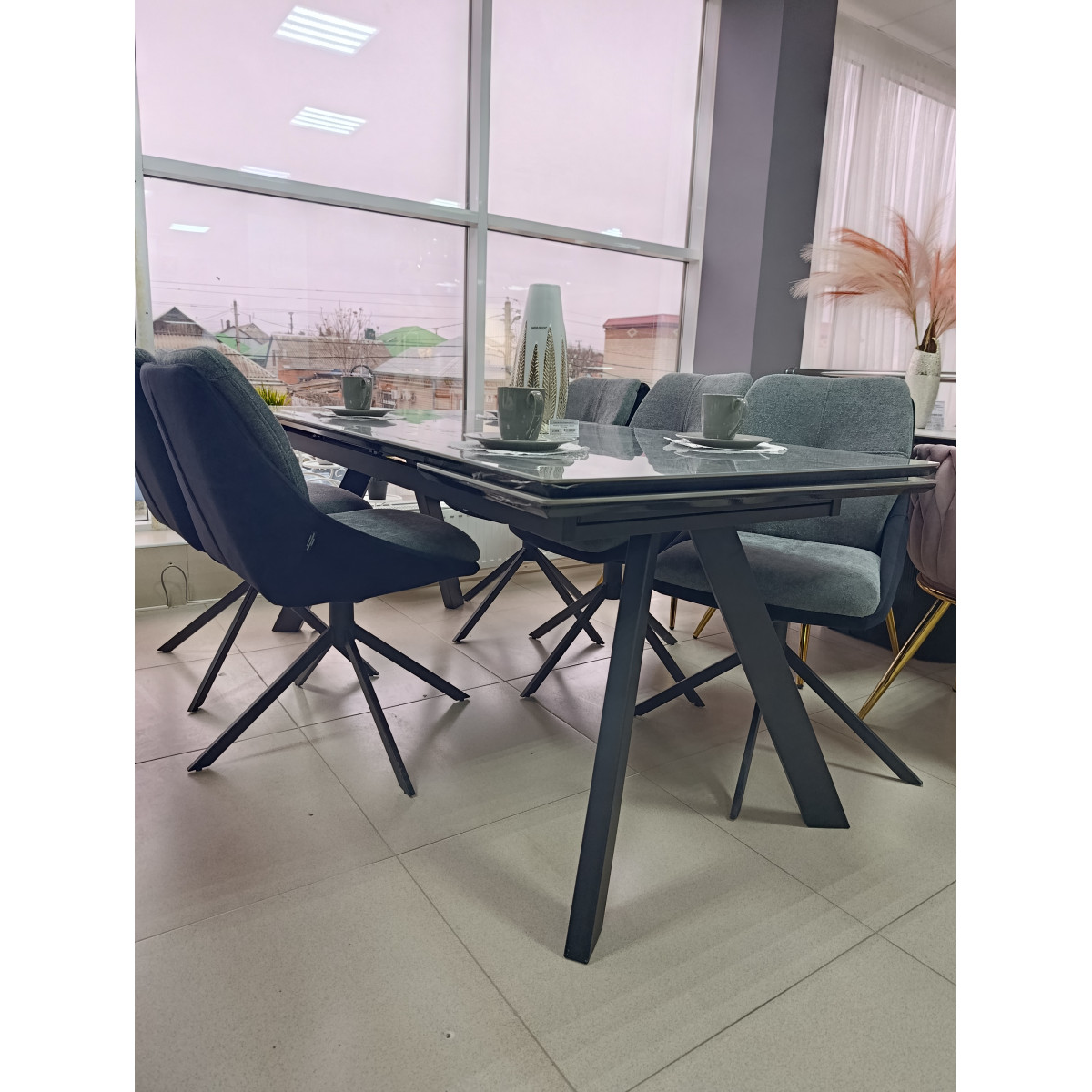 Стол Атлант-П R10 180/260*90 керамика 1категория опора 12 муар черный