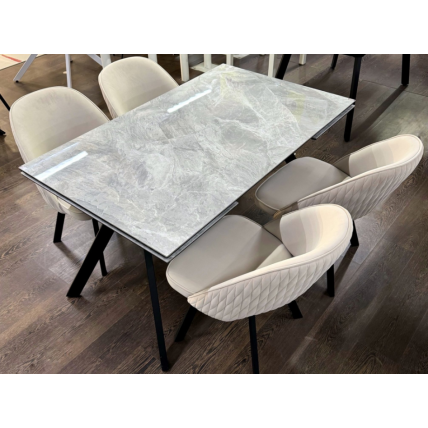 Стол Атлант-П R10 керамика 2 кат 160/220*90 опора 12 муар белый