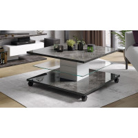 Стол журнальный Диамонд тип-1 белый/ателье темный глянец