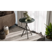 Стол журнальный ДП 1-04-14 (Черный/Стекло Камень №12)