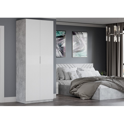 ТриЯ ХИЛТОН Шкаф для одежды - 402.006.000 Ателье светлый, Белый матовый